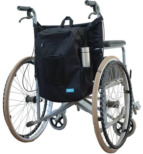JuanNest Sac De Rangement Portable pour Fauteuil Roulant 32 X 14 X 42 Cm,Sacoche Trottinette,Grand Sac À Dos Étanche pour Scooter De Mobilité avec Poches,pour Déambulateur, Accessoires,Oxford Durable