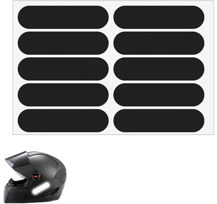 cobee 10 Stück Reflektierende Motorradhelm, 15.5 x 10 cm Schwarze Reflektierende Aufkleber Schwarz Reflektierend Aufkleber Für Motorradhelm Helmaufkleber Reflektierend
