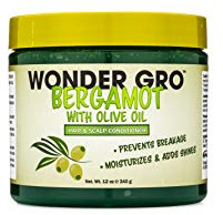Bergamot with Olive Oil Hair Grease Styling Conditioner, 12 fl oz - Prevents Breakage - Moisturizes & Adds Shine by Wonder Gro