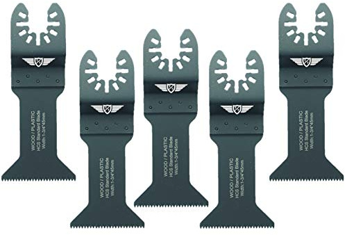 5 x TopsTools FA44L_5 44 mm lange Holzklingen Kompatibel mit Dewalt Stanley Black und Decker Bosch Fein (kein StarLock) Makita Milwaukee Parkside Worx Workzone Multitool-Zubehör