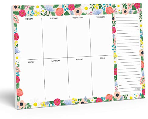 Sweetzer & Orange Floral Weekly Planner 2026, Undated Sheets To Do List Notepad, 7x10” Day Desk Note Pad Easy to Tear, School and Home Checklist Productivity Organizer, Work and Daily Planner