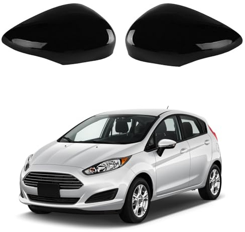 KYYET Spiegelkappe für Fiesta MK7 2008-2017, Schwarz glänzend (links und rechts)