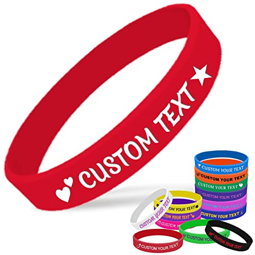 Aolun Personalisierte Silikonarmbänder Individuell gravierte Gummiarmbänder Personalisierte Armbänder mit Text für Veranstaltungen, Geschenke, Bewusstsein, Party
