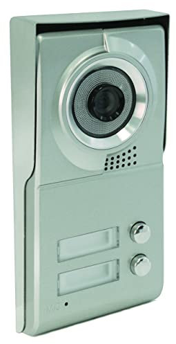 SCS Sentinel - PMP0013 - Platino da strada a 2 pulsanti per videocitofono collettivo a 4 fili - Per 2 alloggiamenti - Facciata in alluminio - Angolo di visione 110 - Supporto etichetta - 2B1