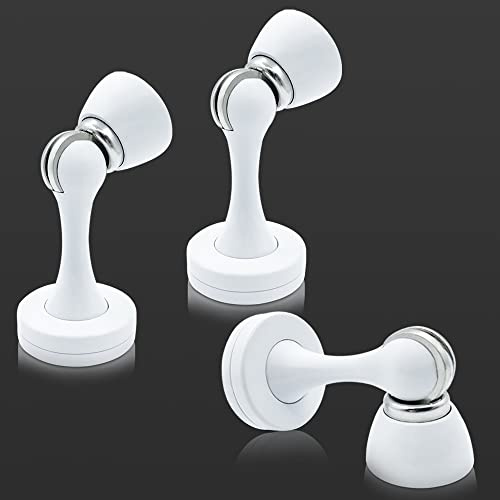 Magnetic Door Stopper for Floor and Wall White 2 Pack