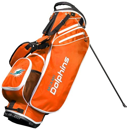 Team Golf NFL Birdie Stand Golf Bag, Lightweight, 14-Way Club Divider, Spring Action Stand, Velcro Glove and Umbrella Holder & Padded Handles
