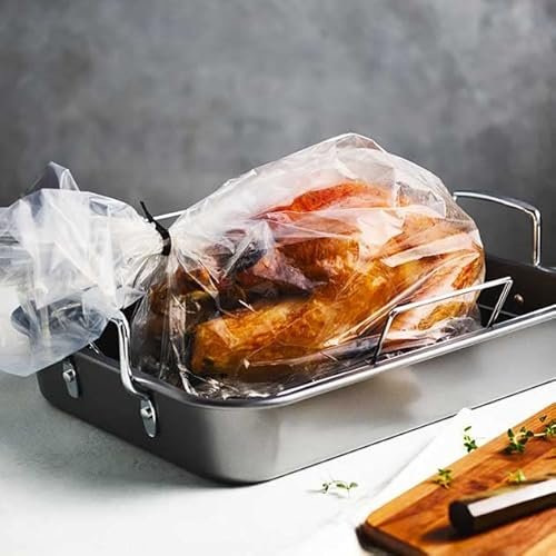 JMS we create smile (12 Pack) Large Roasting Bags for Oven Microwave Cooking Meat, Chicken, Fish, Vegetables