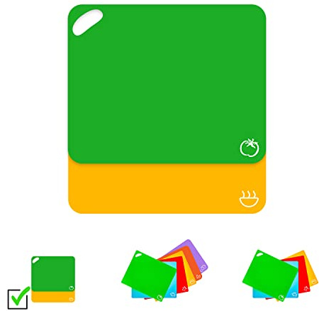 Axer Kunststoff Schneidebrett Set - 2x Küchen Schneidebrett Kunststoff Groß - Flexible Schneidebretter Spülmaschinenfest - Cutting Board Set - Frühstücksbrettchen Spülmaschinenfest