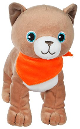 GIPSY Toys - Fun Kitties sonores Marron Clair Foulard Orange - Peluche pour Enfant - 071618