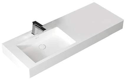 STONEART Waschbecken LP4512L (Mineralguss) weiß/120x48cm/glänzend li