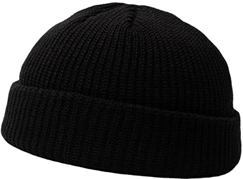 Faringoto Strickmütze Unisex Fischer-Strickbündchen Beanie Trawler Kurze Beanie Mütze