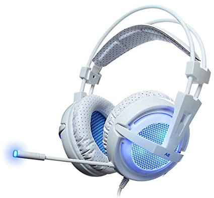 QESTO BVC Casque de jeu stéréo filaire USB 7.1 avec micro contrôle vocal pour ordinateur portable (B) (A)
