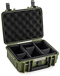 B&W International Transportkoffer Outdoor 1000 (PP.41) Bronze Grün – mit Facheinteilung – Wasserdicht (IP67), staubdicht, schlagfest & extrem robust