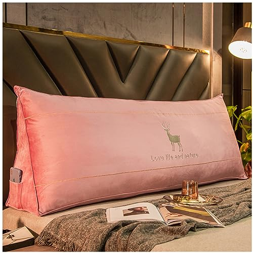 ZORZA Rückenkissen Bett Gepolstert Kopfteil Lesekissen, Rückenlehne Wandkissen Keilkissen Große Sofakissen Couch Kissen XXL Rücken Anlehnkissen mit Befestigungslaschen,F,Full Size(47/120cm)