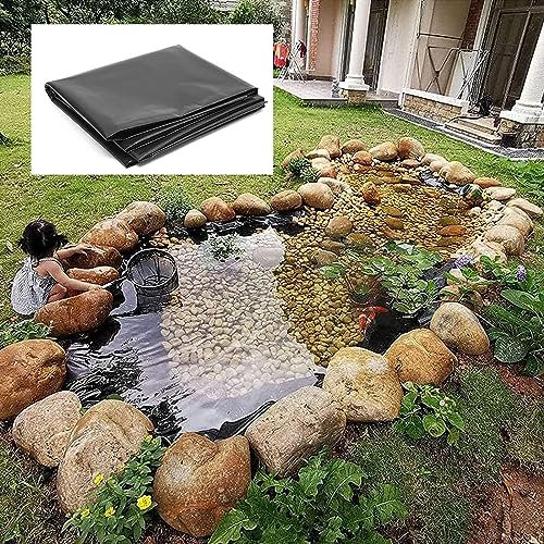 TONG TONG Telo per Laghetto Epdm 1mm, Fodera Protettiva per Laghetto Nero, Resistente alle Forature, 7.5x5m 7.5x6m 7.5x7m, per Fontane E Giardini Acquatici in Molte Forme, Spessore 0.12 Mm (7.5X10m)