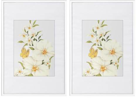 WOLTU Bilderrahmen 18x24, 2er set, Kunststoff Fotorahmen mit Passepartout