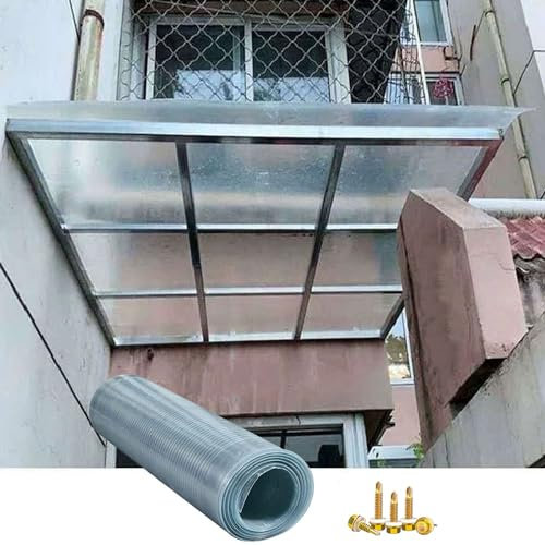 Polycarbonat Platte Transparente Dachplatten Glasfaserplatte Gewächshausplatte Regenfest Isolierung Stoßsicheren Stegplatten Ersatzplatten für Balkon Carport,Leicht zu Schneiden (1m x 10m)