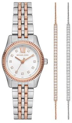 Michael Kors Lexington Damklocka, 26 mm, kvartsurverk med tre visare och armband i rostfritt stål