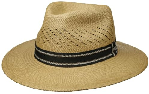 Stetson Vented Crown Traveller Panamahatt Damer/Herrar - Made in Ecuador sommarhatt solhatt stråhatt Vår-sommar Sommar - XL (60-61 cm) beige