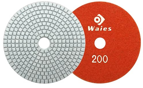 Waies 125mm Körnung 200 Diamant-Schleifpad für Nass Schliff Klettaufnahme, für Granit Stein Beton Marmor