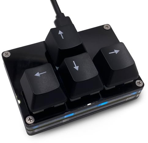 BTXETUEL Mini 4-Key USB-C Mechanical Gaming Keypad (Black, Arrow Keycaps)