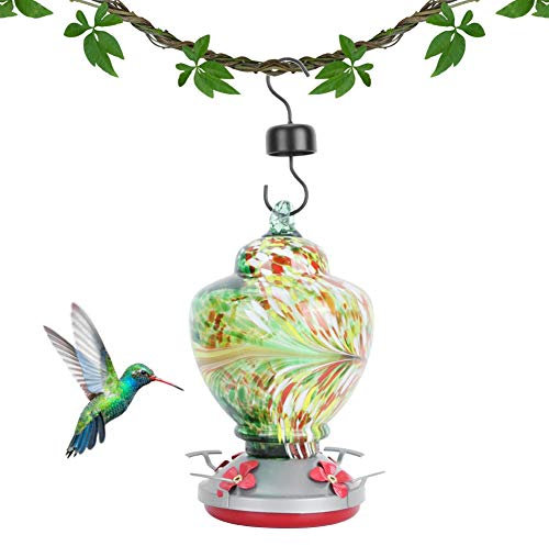Kolibri-Futterstation aus Glas, Attraktive, Auslaufsichere Basis, Ruhende Sitzstange, Farbenfrohes Kunstwerk, Vogelfutterstation, Wasserfütterungswerkzeug (D)