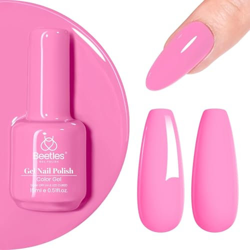 beetles Gel Polish 15ml Light Pink Bubble Nude Gel Nail Polish Baby Pink Colour Soak Off Uv Gel Bright Nail Art Manicure Salon DIY Home Gift for Girls-CL682-RE
