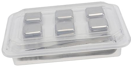 TOPBATHY Stainless Steel Ice Cubes Ice Blocks for Whiskey Reusable Chill Beverage Without Melting Metal Blocks Clip Reusable for Bottles