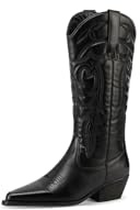 QUEEN HELENA Stivali Camperos con Tacco Stivaletti Texani a Punta Donna W304