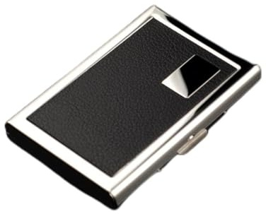 LAPADULA Visitenkartenetui Kartenbox Metall Silber Kreditkarten Aufbewahrungsbox Tragbare Kartentasche Männer und Frauen Steckkartenbox Visitenkartenhalter(B)