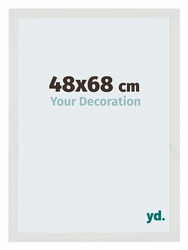 yd. Your Decoration - Puzzlerahmen 48x68 cm - Weiss Matt - Puzzlerahmen 500-1000 Teile - Holz Bilderrahmen - Mura