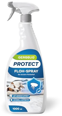Flohspray für Wohnung und Möbel 1000 ml - Effektives Mittel gegen Flöhe bei Hunden und Katzen - Starke Alternative zu Fogger gegen Flöhe - Mit Sofort und Langzeitschutz, hochwirksam & laborgeprüft