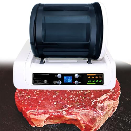 GESAIDES Marinatrice a Tamburo Sottovuoto da 15 Minuti, Tumbler Commerciale per Carne, Marinatura di Verdure, Macchina per Marinatura Professionale,Macchina Elettrica per Il Sottovuoto degli Alimenti