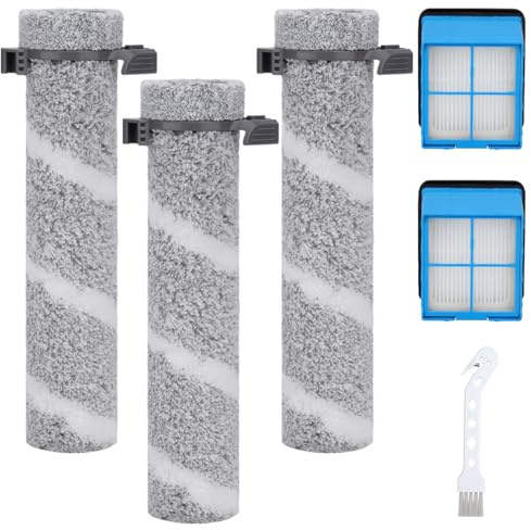 3930F Brush Roll Filter Replacement for Bissell Crosswave OmniForce Edge Cordless Multi-Surface Hard Floor Cleaner Wet Dry Vacuum 3930F/3933/v2/3999z, 3 Brush Rolls & 2 Filters Accessories