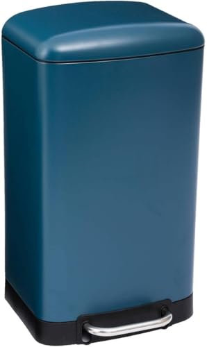 Deconation Poubelle De Cuisine à Pédale 30l | Seau Intérieur Amovible, Fermeture Douce Et Silencieuse, Solide | Bleu Pétrole