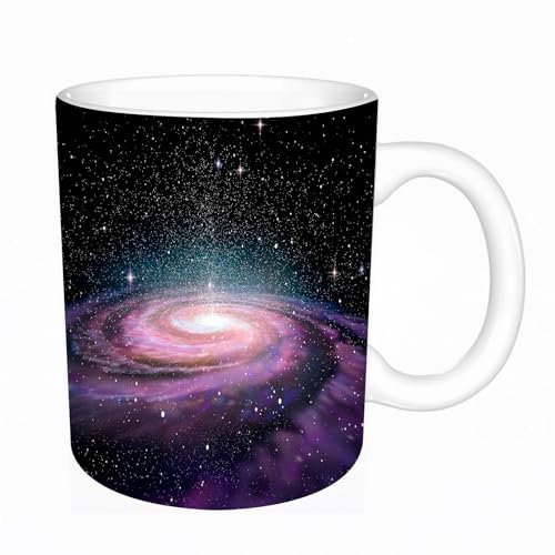 YFHJV Grosse Kaffeetasse - Bürotasse - Tasse Keramik Kaffeetassen Große 11oz - teetasse groß - cappuccino tassen - Galaxie Spiralgalaxie im Weltall Andromeda Nebel Sterne Staub Universum Astronomie K