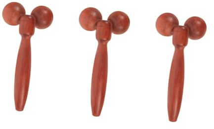 FRCOLOR 3 Teiliges Doppelkugel Massagegerät Aus Holz Kopf Und Gesichtsrolle Massagerolle Schaumstoffrollen Für Muskeln Zervikal Gesicht Tragbares Nacken Und Kopfhaut Set