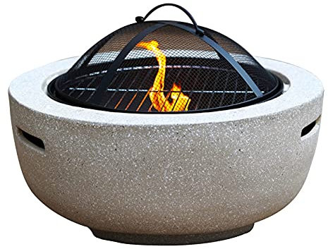ZJFHEYUO Pozzo del Fuoco all'aperto, braciere da Giardino, braciere a Legna, Tavolo per Barbecue, braciere a Legna per Esterni con Copertura parascintille e attizzatoio