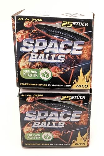 vama 50 Stück Nico Spaceballs FireBowls Blitzknatterbälle Knatterbälle mit laut knisternden Silberfunken - frei von Plastik (2)