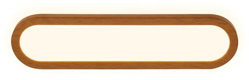 BRILONER - Lampe miroir salle de bain LED avec lumière indirecte, IP44 protection contre les projections d’eau, montage mural, applique miroir salle de bain, miroir lampe, 35x9x4 cm, couleur bois