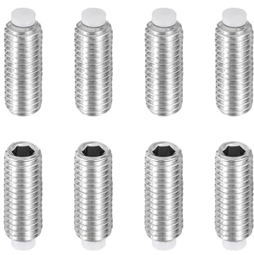 sourcing map Lot de 8 vis sans tête M8 x 20 mm avec pointe en nylon et acier inoxydable 304 pour réparation de meubles, machines et équipements industriels
