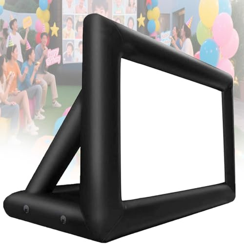 DPLXQPP Pantalla De Proyección Exterior,Inflable - Doble Cara HD con Marco Reforzado,Montaje En 5 Minutos,Resistente a Vientos,Kit Completo,para Fiestas,Bodas Y Autocines 20ft