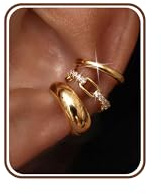 Chriscoco 3 Pares Ear Cuff Pendientes Sin Agujero Mujer Hipoalergénicos Pendiente Clip Ear Cuff Plata Ajustables Pendientes Dorados Mujer Falsos Piercing Oreja Helix Cartílago