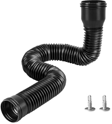 Fallrohr Dachrinne Flexible Verlängerung, Dachrinnenschlauch, Fallrohrverlängerungen Flexibel Rund für Fallrohr 80/100 mm, Dehnbare Regenrinne Verlängerung von 47 bis 150 cm (Schwarz, 1 Stück)