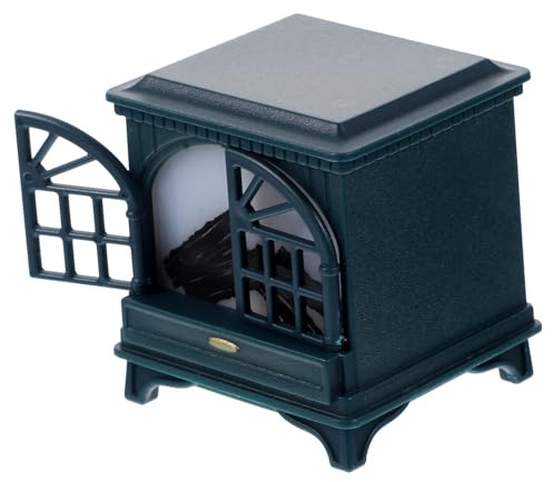HEALSOPTHY Cheminée Miniature pour Maison de Poupée Modèle en Plastique Vert Lumineux Décor Miniature pour Accessoires de Mini Maison Décoration Noël Réaliste 1 Pièce