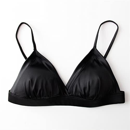 Reggiseni in Seta di gelso per Donna Reggiseno con Coppa a Triangolo Francese con Cinturino per Spaghetti Bralette Sottile Top Lingerie in Seta