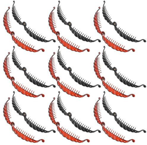 OSALADI Lot de 20 Pinces Banane Plates Noires et Café pour Cheveux Épais, Pinces à Cheveux Incurvées en Plastique Solide, Accessoires Coiffure Polyvalents pour Queue de Cheval et Chignon