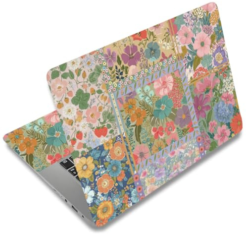 SUPERDANT 3 Vintage Collage Blumen Laptop Sticker Abdeckung 38x27 cm Hauptblatt PVC Wasserdichte Mattfolie für 13 15 Notebook Computer Oberfläche Bunt
