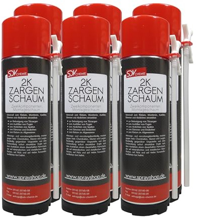 SDV Chemie 2K Zargenschaum 6x 400ml Montageschaum | Türschaum, Schnellschaum, Fensterschaum, Bauschaum