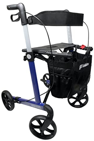 FabaCare Leichtgewichtrollator Leopard, Aluminium Rollator, Leicht, Faltbar, Innen und Außen, Vollausstattung, Belastbarkeit 150 kg, Blau